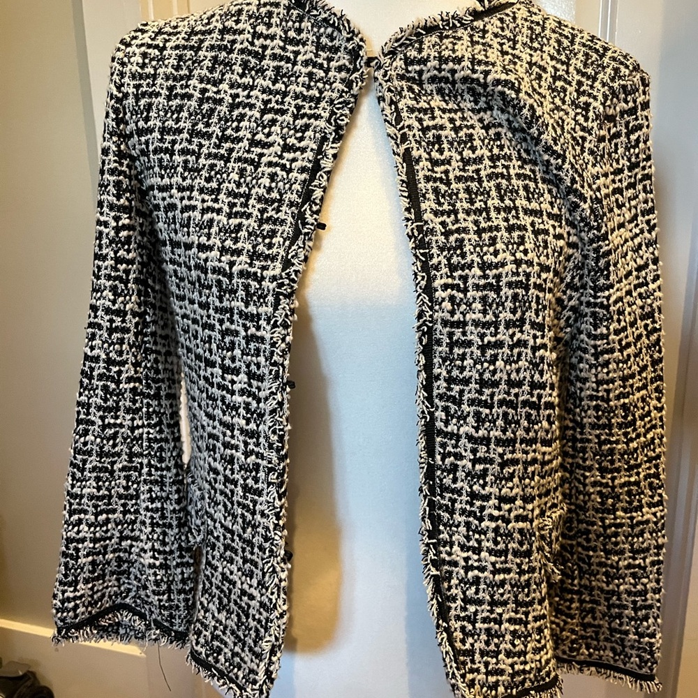 Max Studio Black and White Tweed Blazer